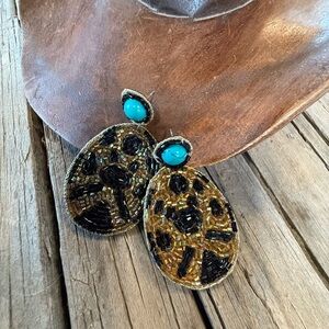 Animal print earrings by Crazy Train called “Lily Leopard” NWT